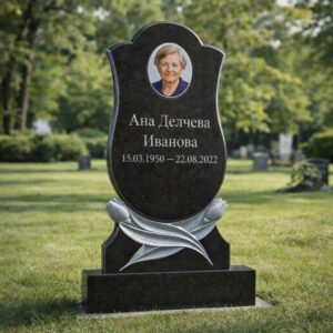 nadgroben pametnik s laleta ot cheren granit