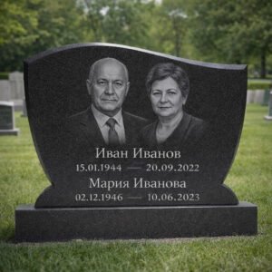 dvoen nadgroben pametnik cheren granit