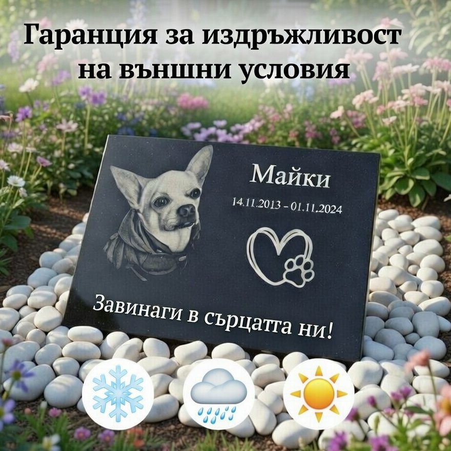 Надгробна плоча за домашен любимец от гранит | Мемориал за куче, котка и други - Image 3
