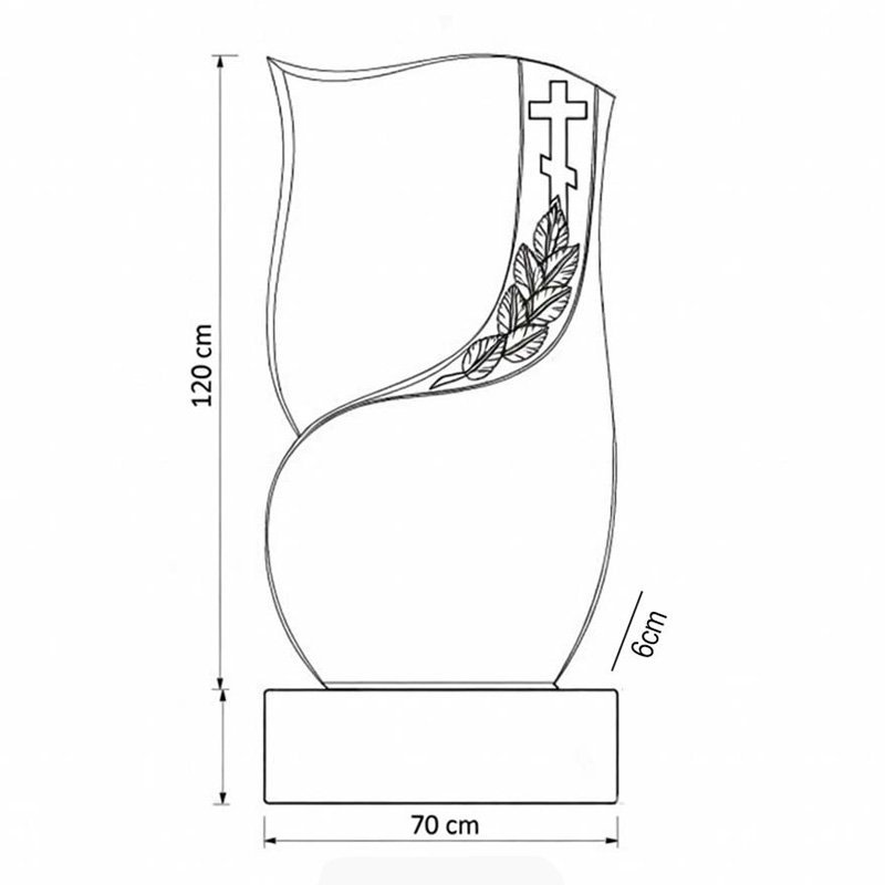 Надгробен паметник от черен гранит с православен кръст - Image 2