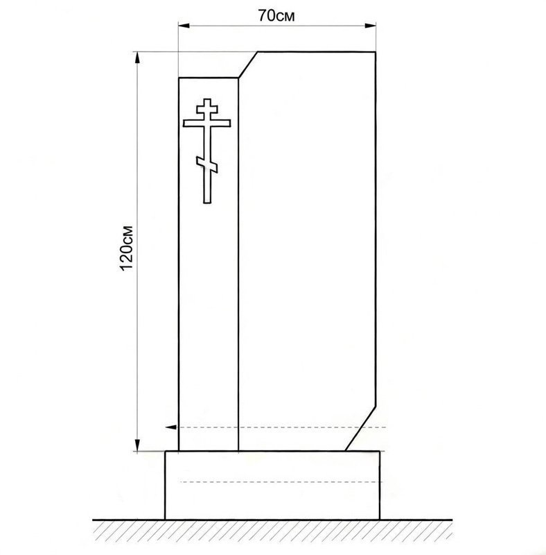 Надгробен паметник от черен гранит с православен кръст и гравиран портрет - Image 2